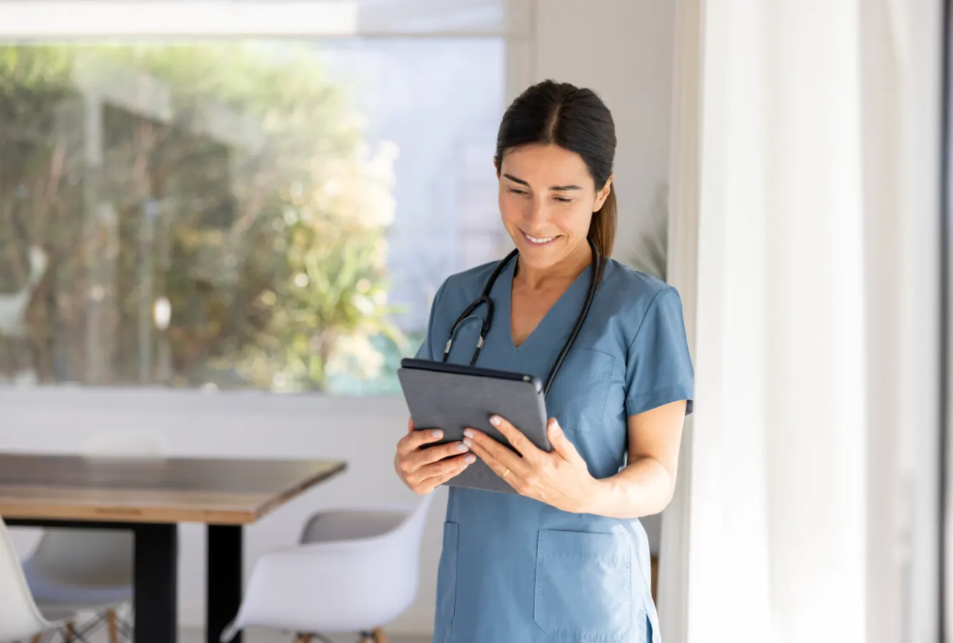 An image of a smiling nurse